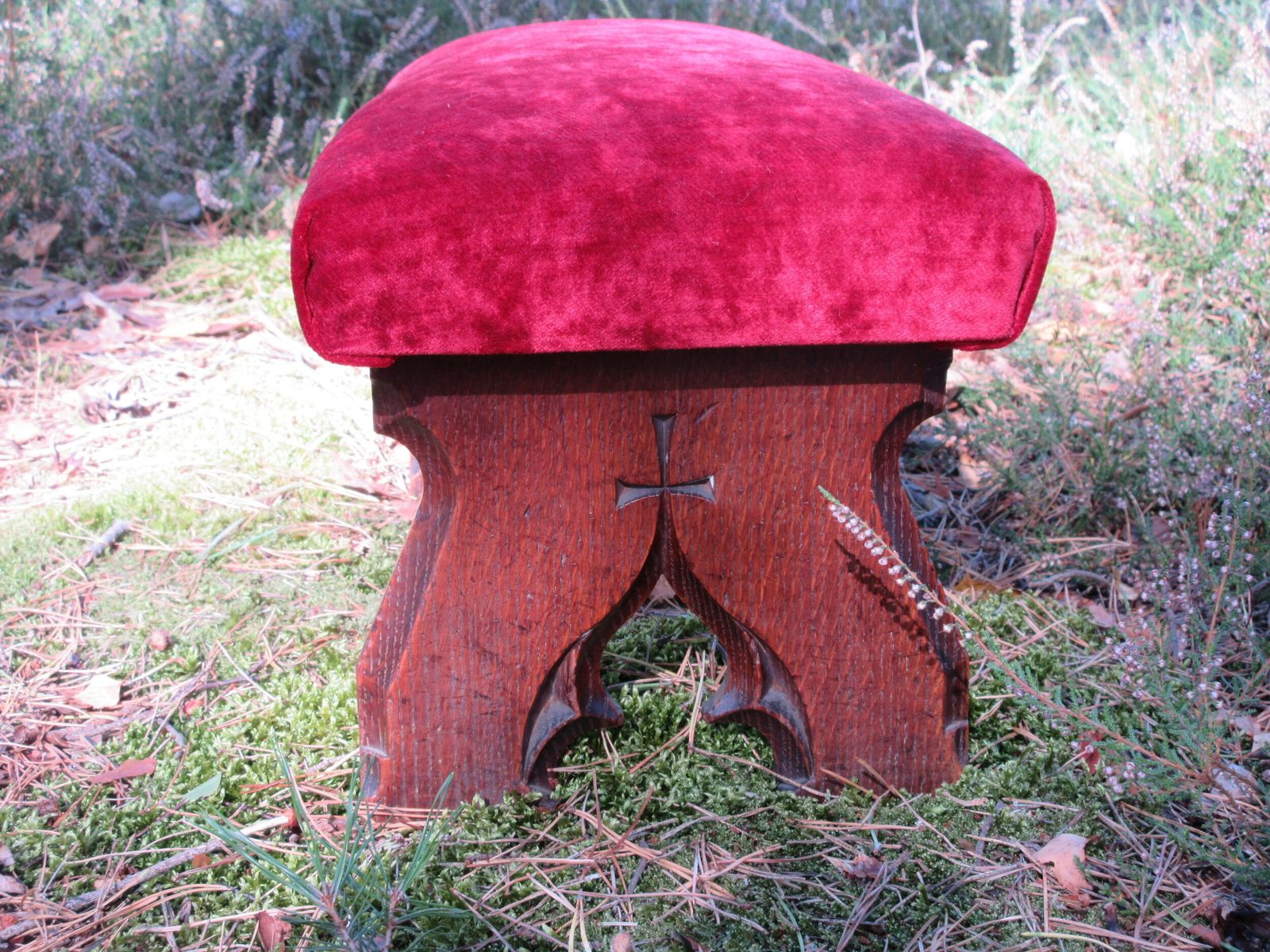 Gothic Oak Footstool In The Manner Of Awn Pugin, Circa 1850 photo furniture