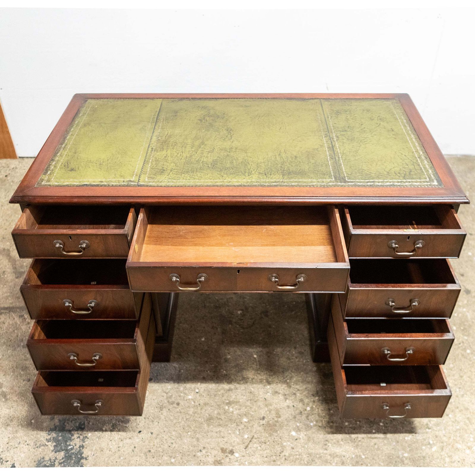Reclaimed Flame Mahogany Pedestal Desk | Charles Barr photo furniture
