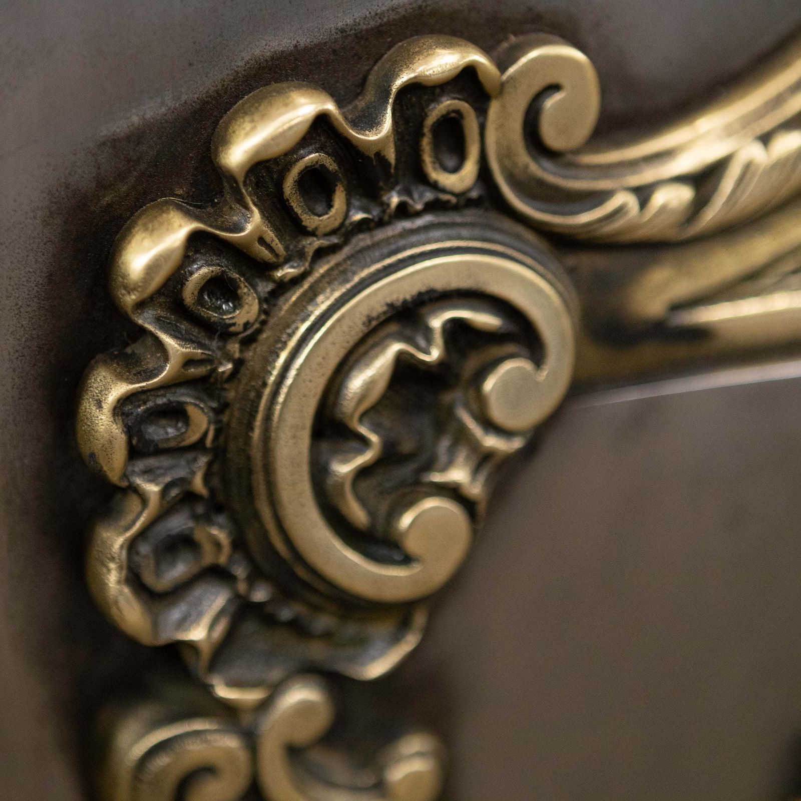 Ornate Antique Polished Cast Iron & Brass Fireplace Insert photo Home Fixtures