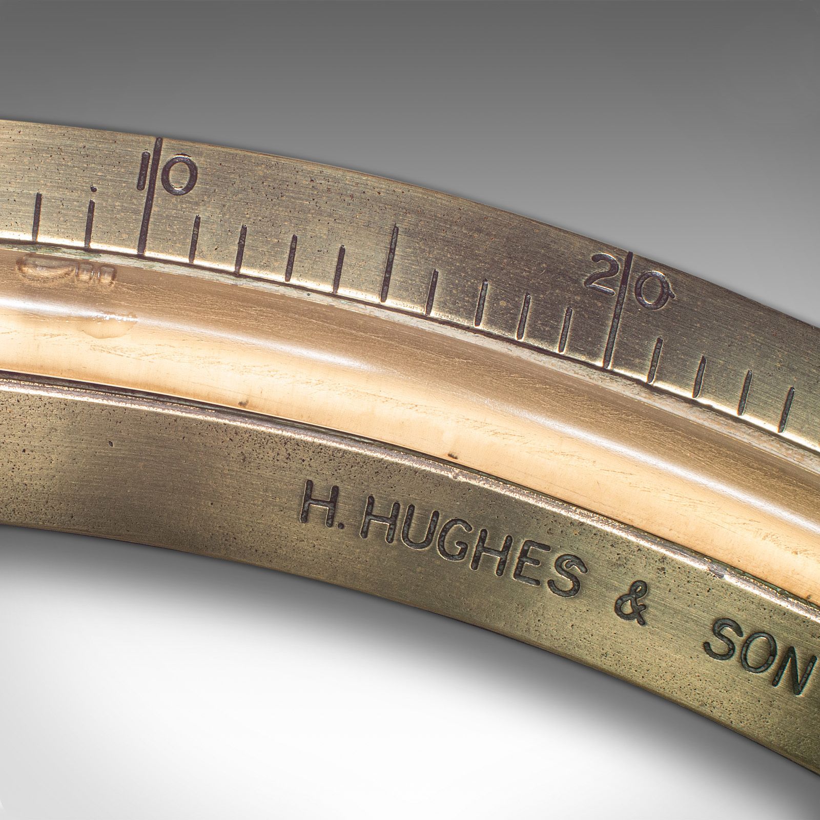 Antique Ship's Clinometer, English, Brass, Maritime Instrument, H Hughes, C.1900 photo vintage