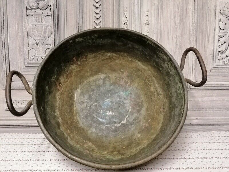 Antique Hanging French Hammered Copper Flower Pot Log Fireplace photo buy