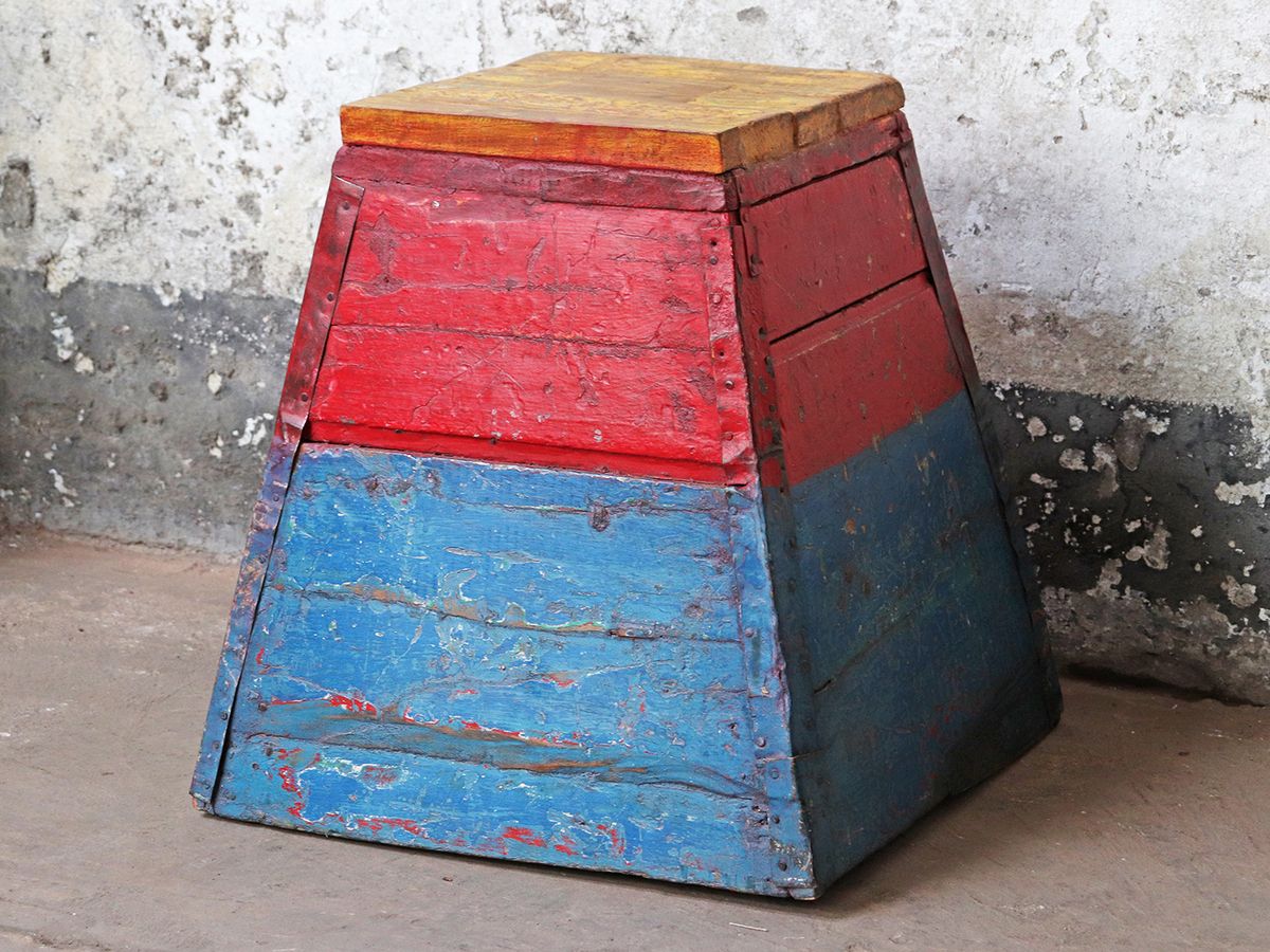 Wooden Vintage Stool   Painted photo furniture