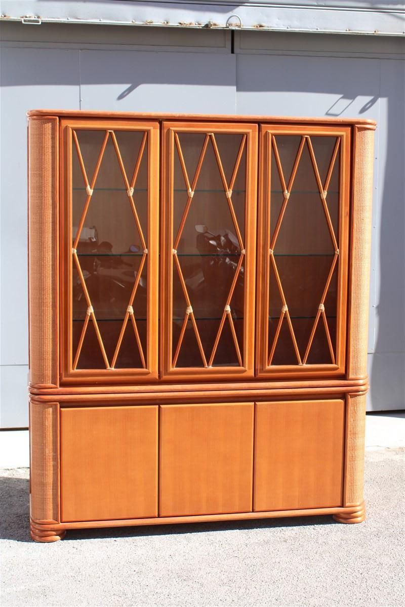 Buffet Showcase In Bamboo Wood And Rattan Productions Roberti 1970 photo furniture