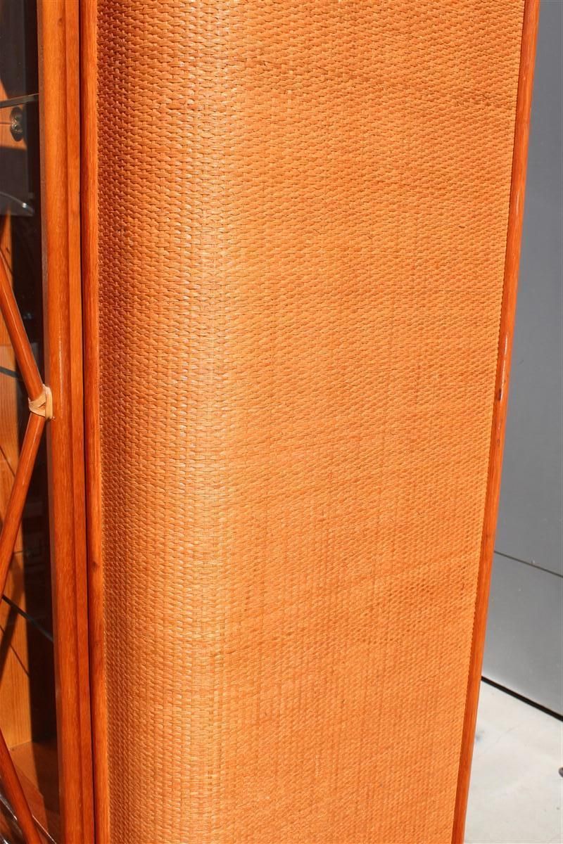 photo for sale Buffet Showcase In Bamboo Wood And Rattan Productions Roberti 1970