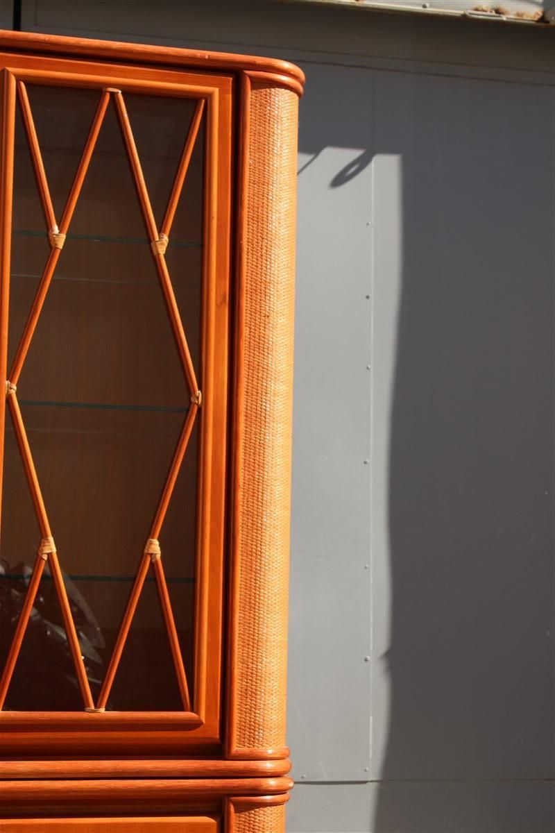 photo buy Buffet Showcase In Bamboo Wood And Rattan Productions Roberti 1970