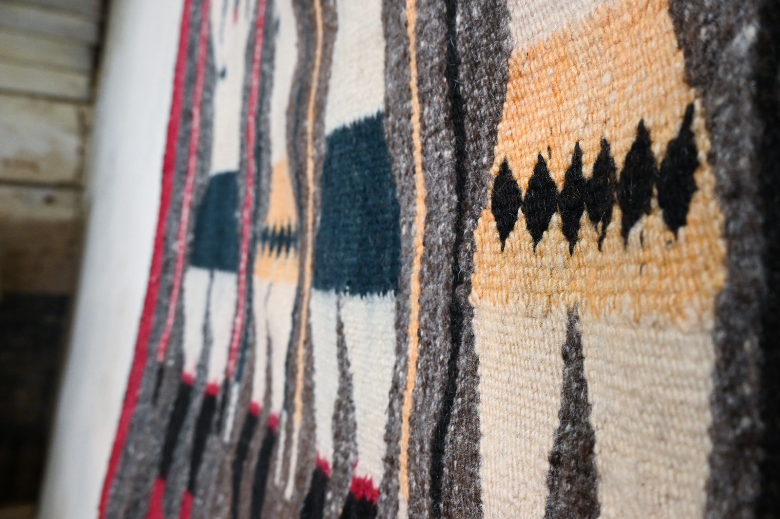 Art A Yei Navajo Figural Double Sided Flat Woven Wall Hanging 1930 Round Heads photo