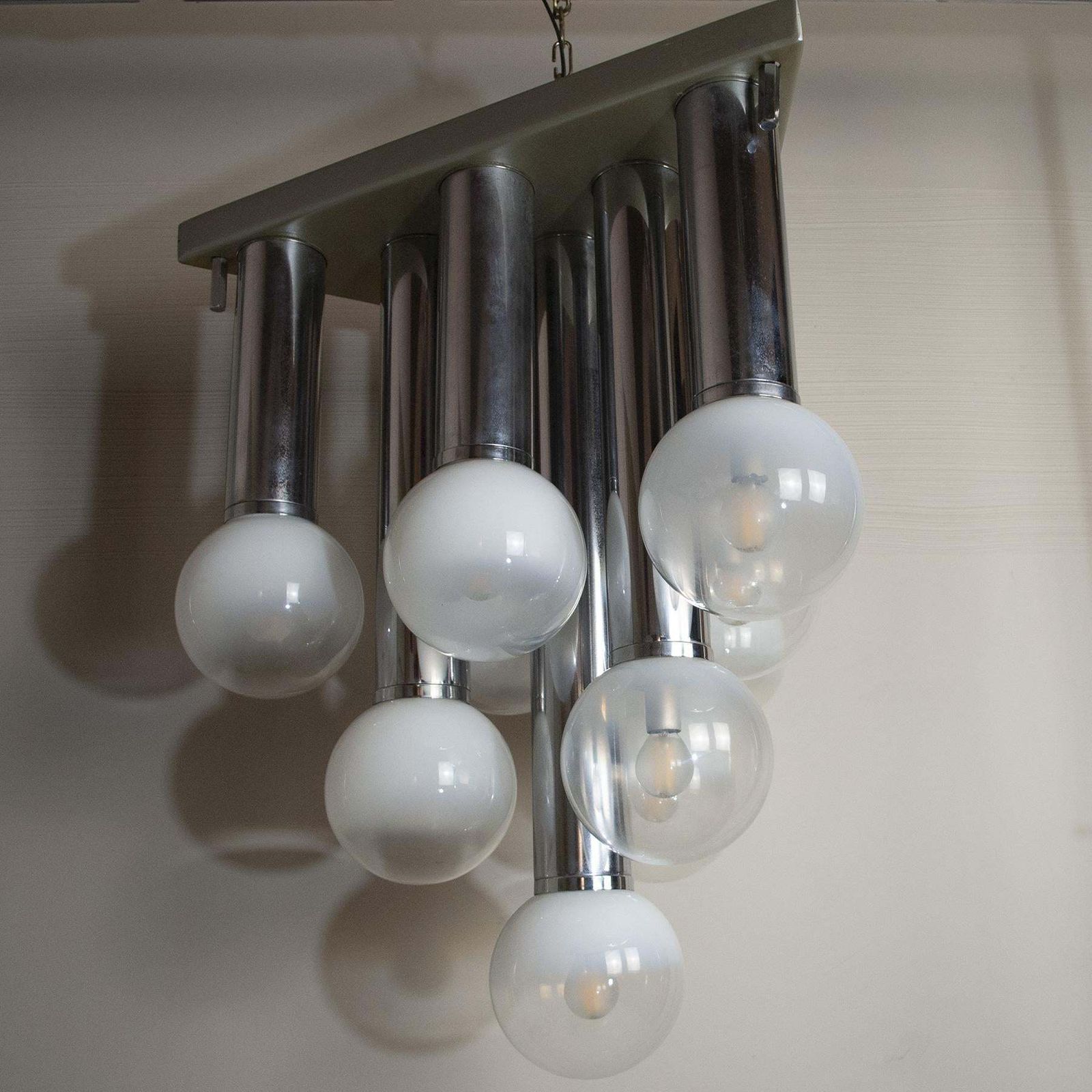 Goffredo Reggiani Italian Midcentury Space Age Chandelier 70's photo buy
