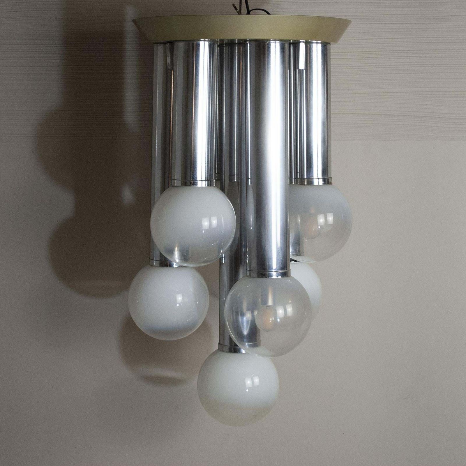 Goffredo Reggiani Italian Mid Century Space Age Chandelier, 70's photo buy