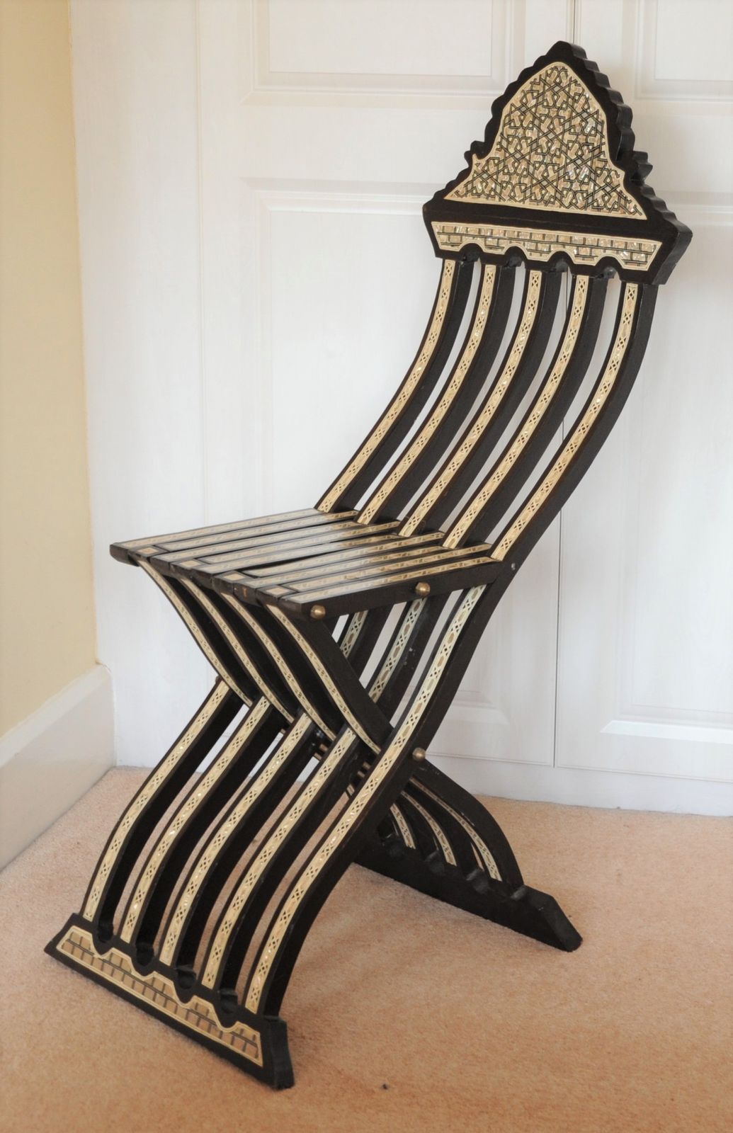 Vintage Islamic Middle East Mother Of Pearl Effect Seat photo for sale