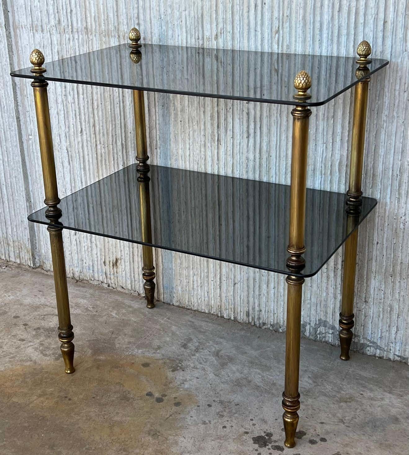 Early 20th Hollywood Regency Bronze Cocktail Table With Smoked Glass photo Furniture
