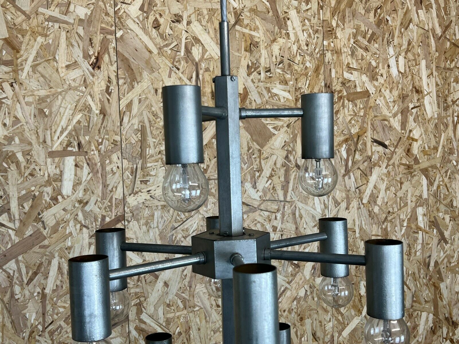 Xl 60s 70s Chandelier Chandelier Pendant Lamp Chrome & Metal Design 60s 70s photo 1083.0