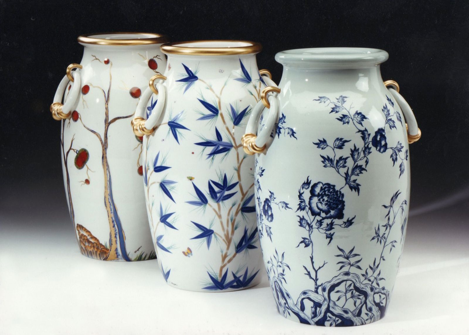 photo buy Giulia Mangani Porcelain Lamp Chinoiserie With Lychee, 1950`s Ca, Italian, 70cm, Rewired