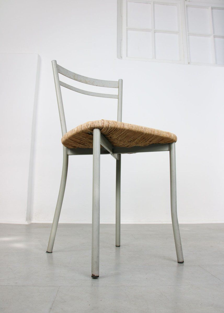 Vintage Italian Straw And Metal Chair photo vinterior