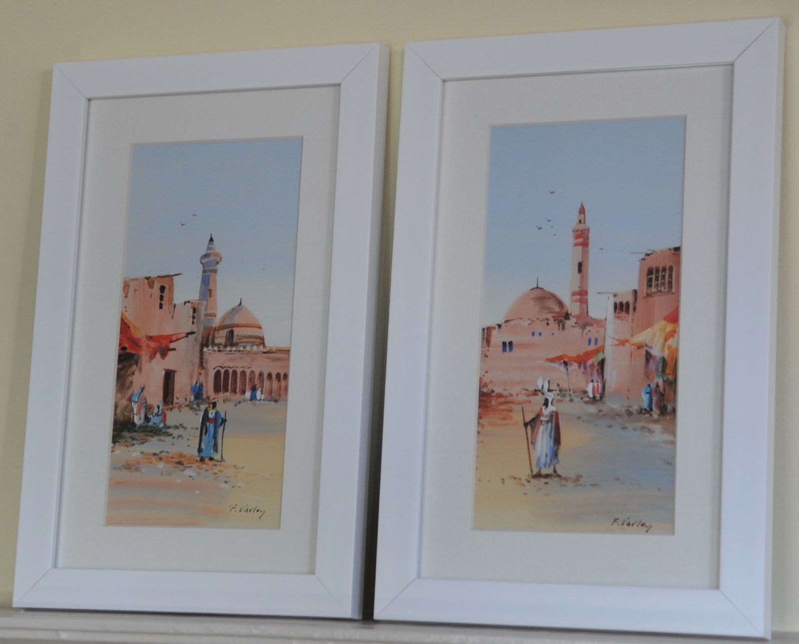 Antique Pair Of Orientalist Style Paintings By F Varley photo furniture