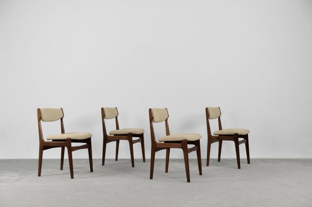Furniture Mid Century Modern Scandinavian Teak Dining Chairy, 1960s, Set Of 4 photo