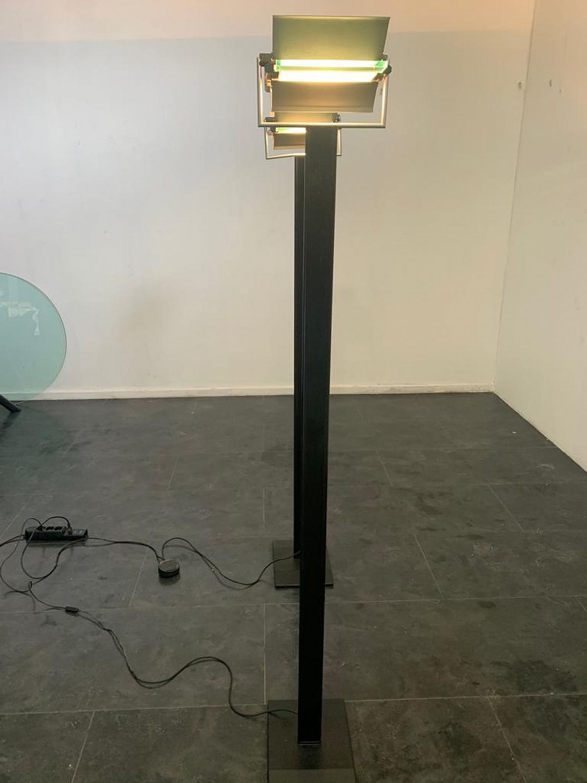 Pair Of Dhiedron Floor Lamps By Giovanni Grignani For Lamperti, 1970s photo vintage