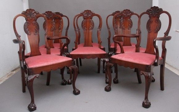 Set Of Eight 19th Century Mahogany Dining Chairs