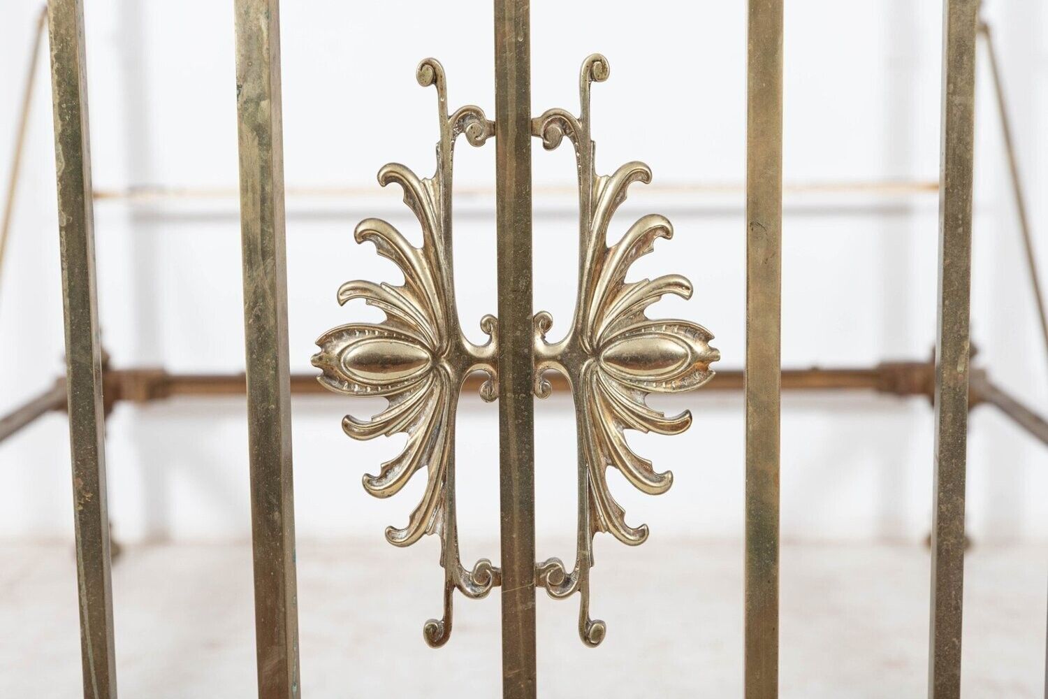 19thc English Half Tester Double Brass Bed Frame photo buy