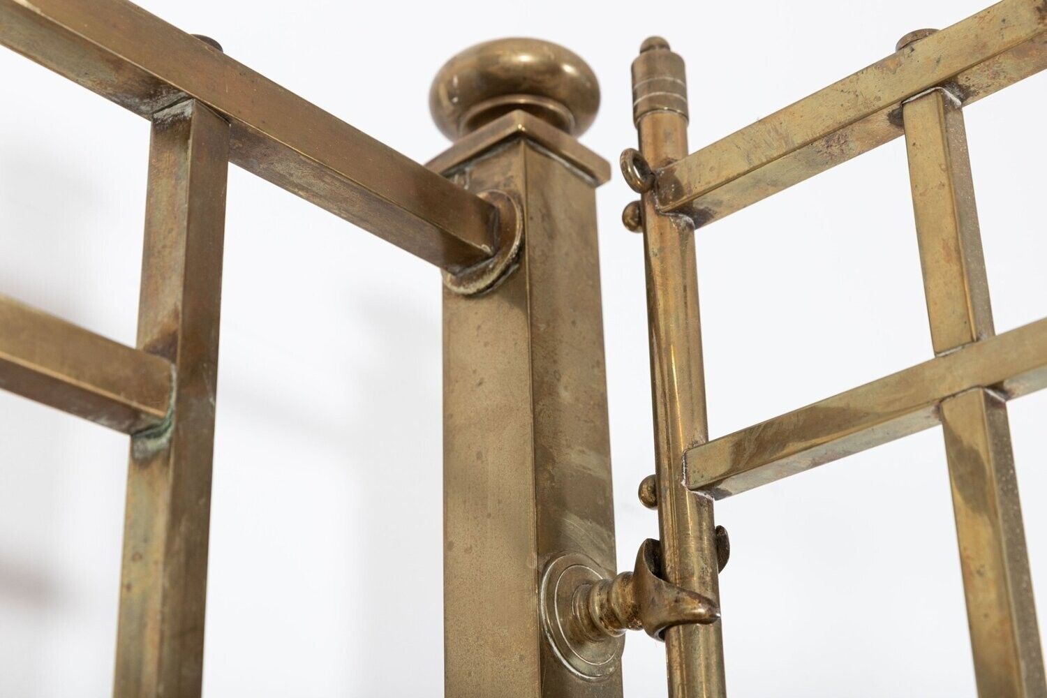 photo for sale 19thc English Half Tester Double Brass Bed Frame