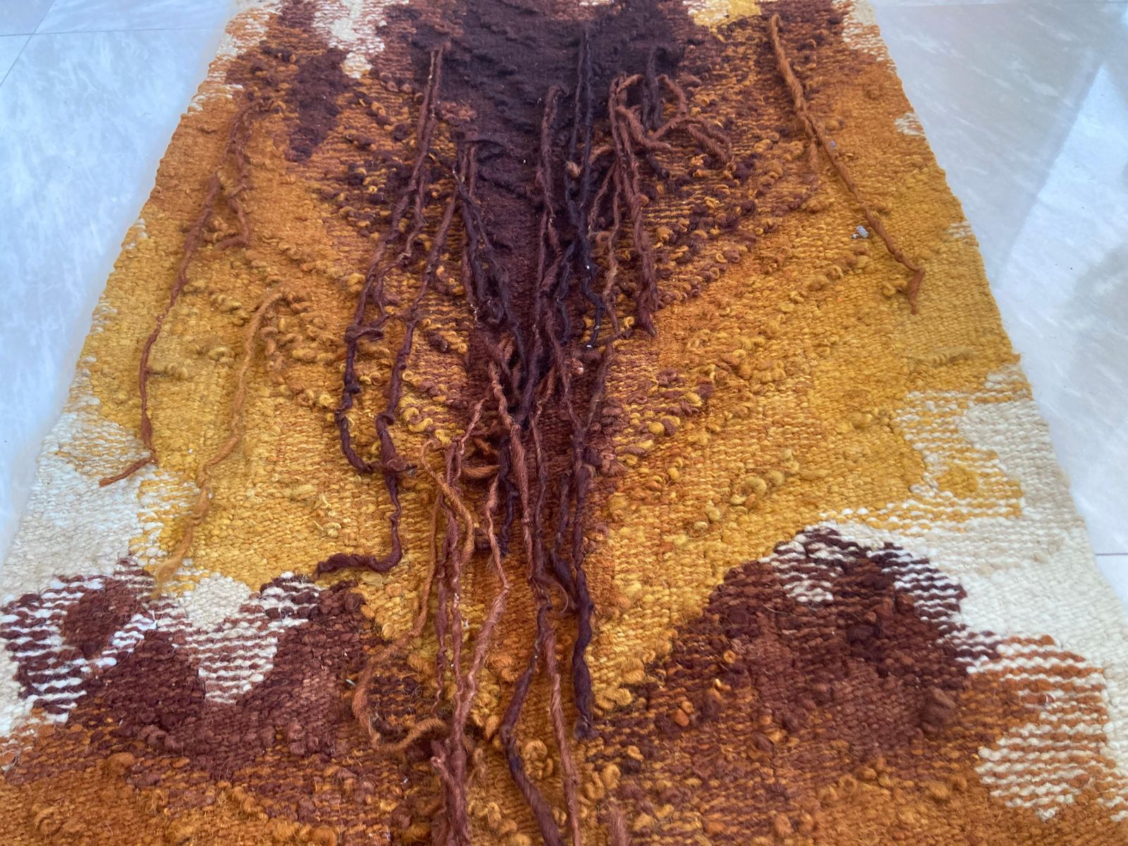 Organic Abstract Design Wool Tapestry, 1960s / Germany photo Art