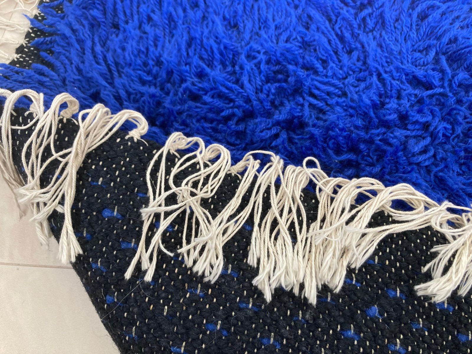 Pair Of Blue Wool Midcentury Design Carpets   Denmark   1970s photo Textiles