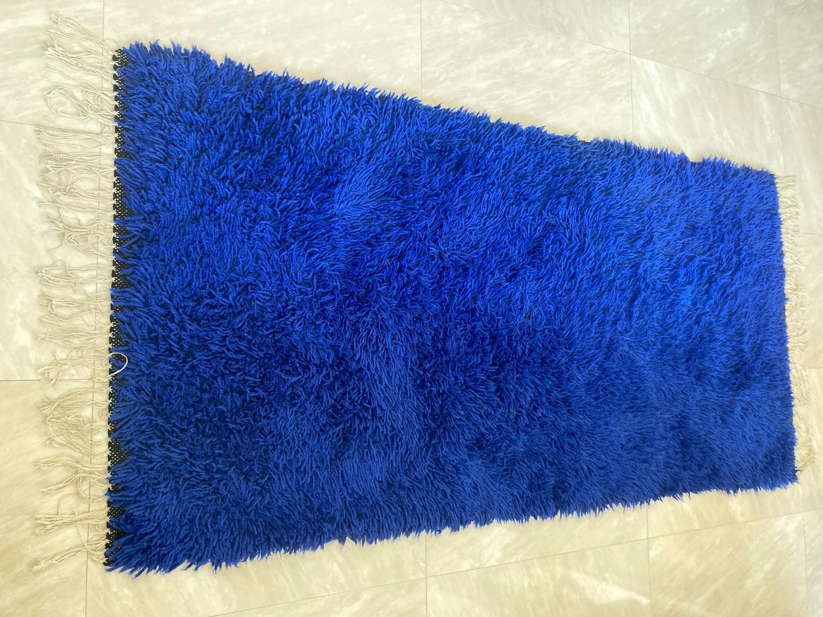 Pair Of Blue Wool Midcentury Design Carpets   Denmark   1970s photo 884.0