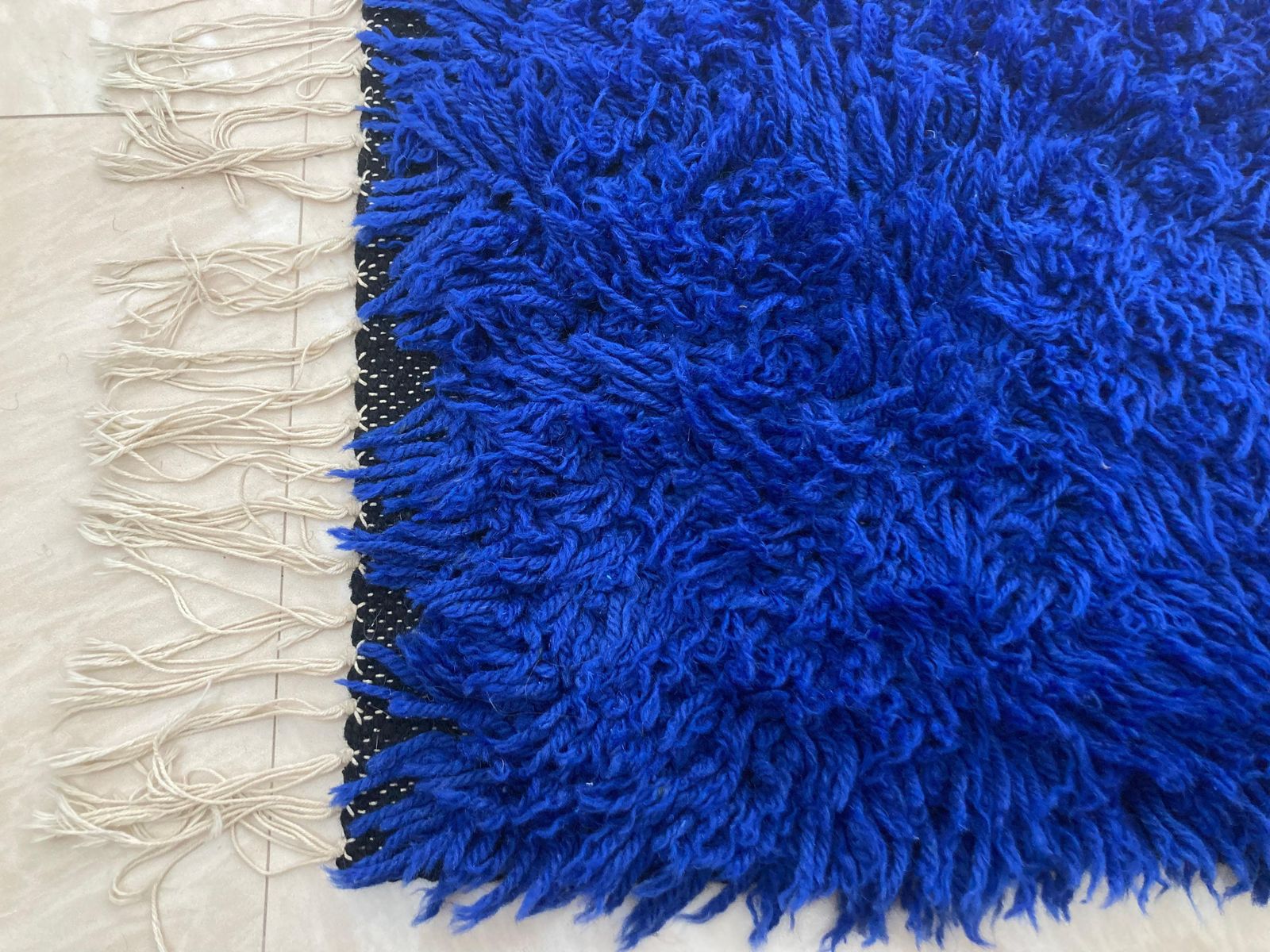 Pair Of Blue Wool Midcentury Design Carpets   Denmark   1970s photo vinterior