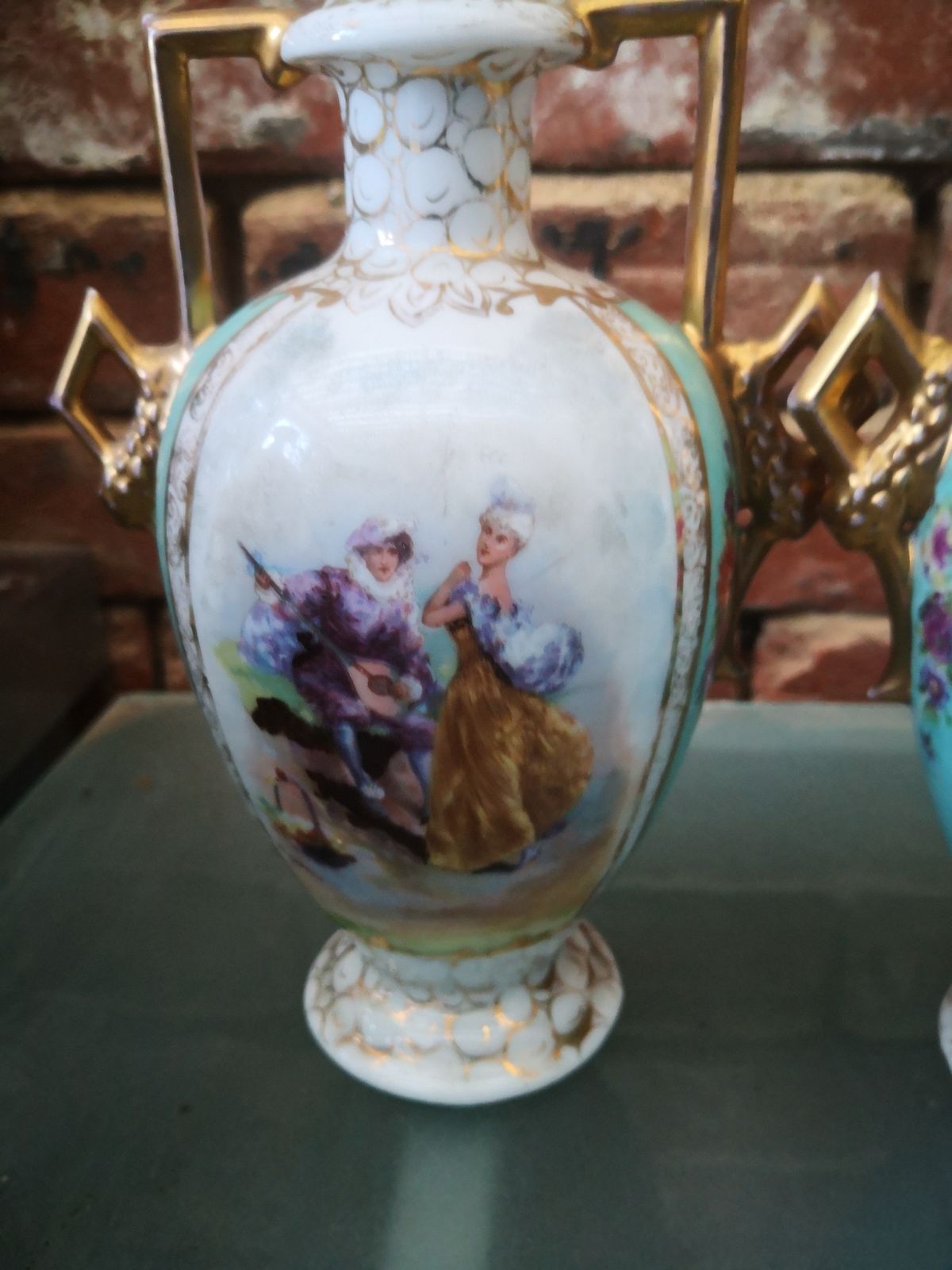 Pair Of Antique Austrian Vases Signed By Freidrich Stahl photo for sale