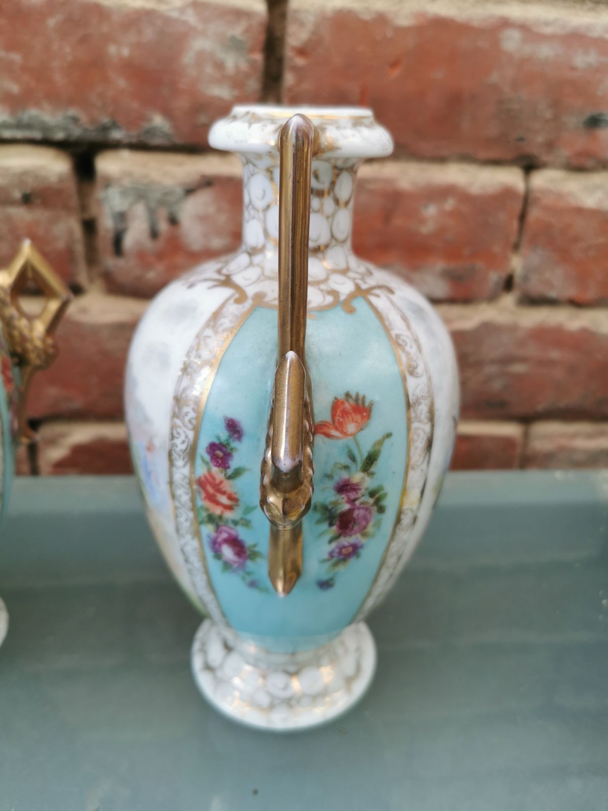 photo furniture Pair Of Antique Austrian Vases Signed By Freidrich Stahl