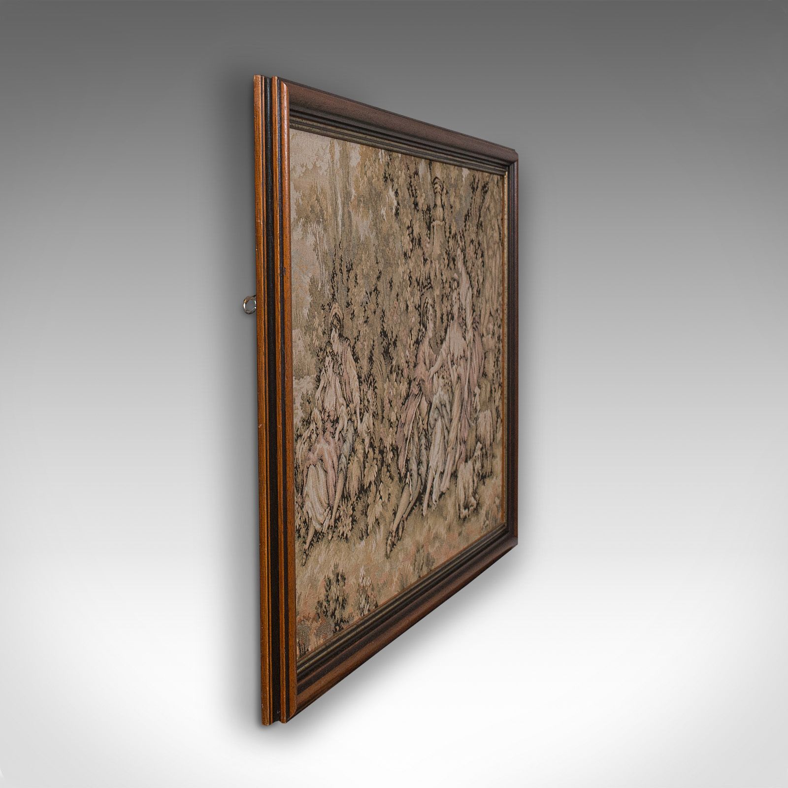 Small Antique Tapestry, Continental, Needlepoint, Decorative Wall Panel, C.1920 photo vinterior