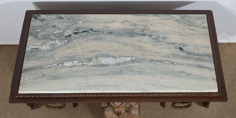 Iron And Marble Coffee Table Jm Rothschild – 1950 photo Furniture