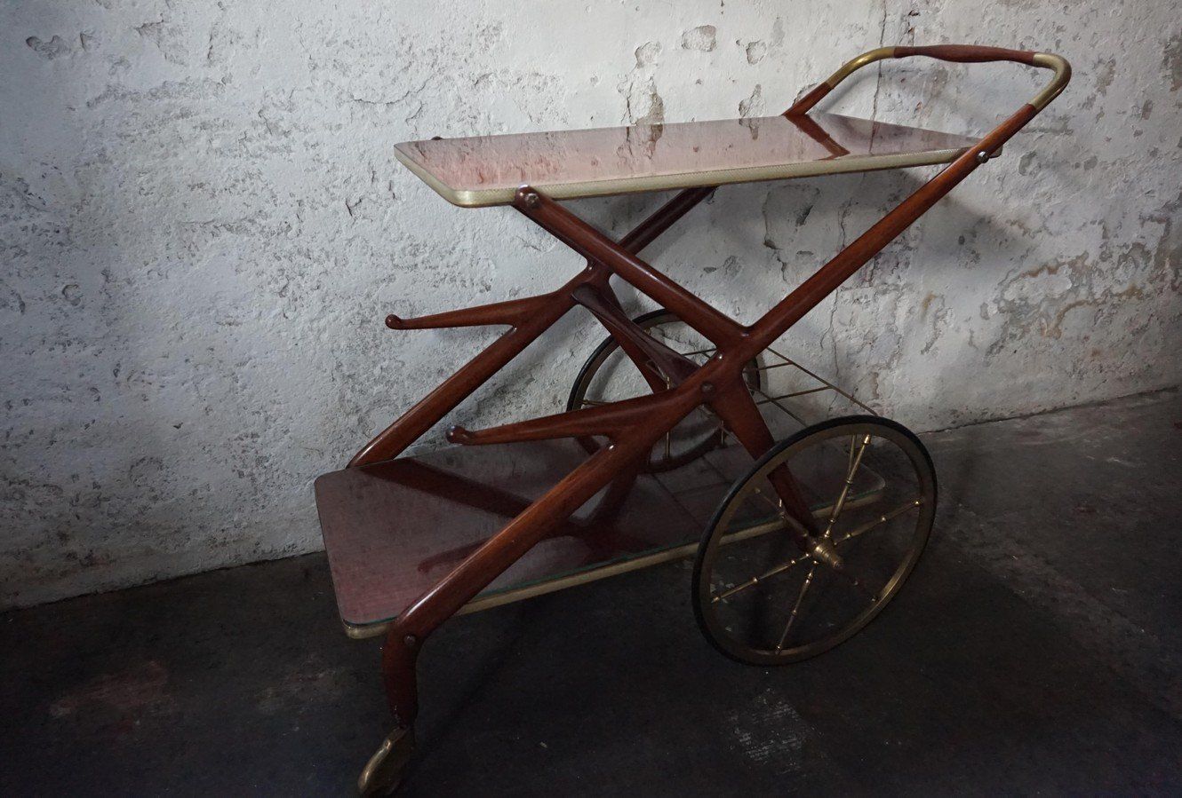 Mid Century Serving Trolley By Cesare Lacca, 1950s photo buy