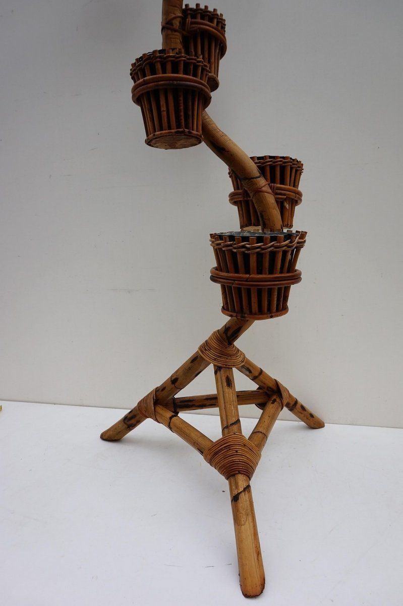 Bamboo Plant Stand From Rohe Noordwolde, 1960s photo Home Decor
