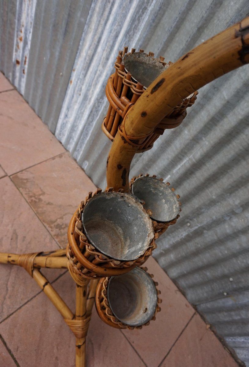 Bamboo Plant Stand From Rohe Noordwolde, 1960s photo vinterior