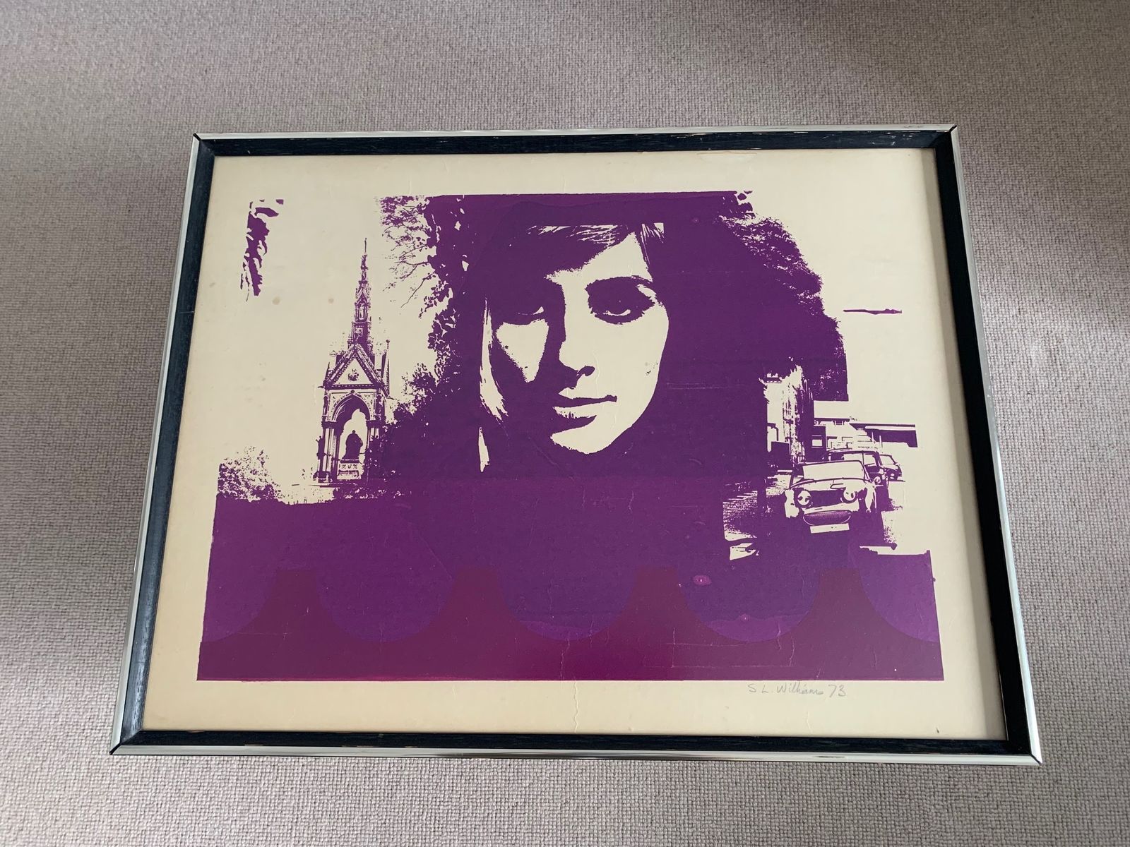 Stylish 1970s Screen Print Of London Life, By A. Wilson 1973