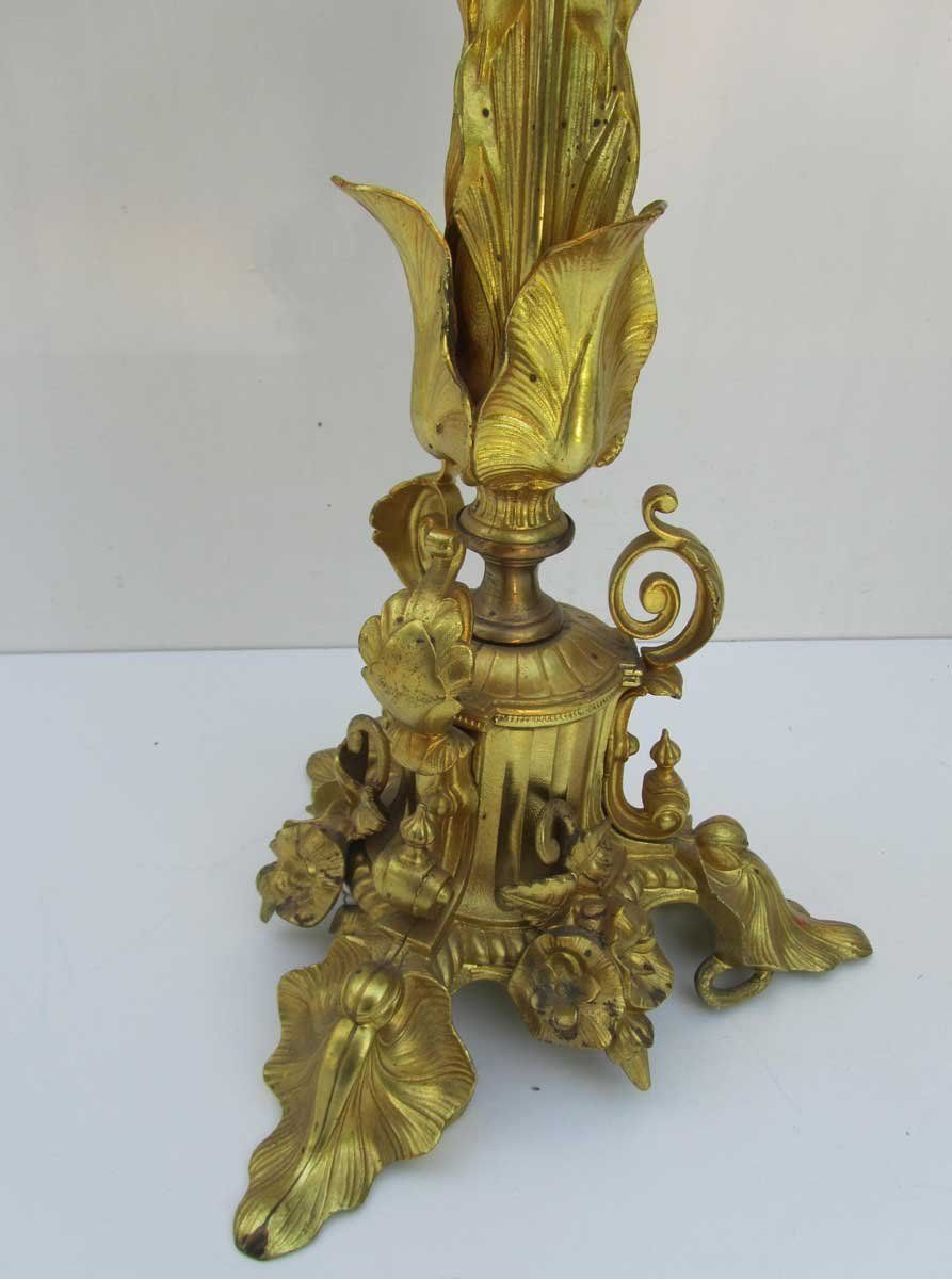 photo furniture 19th Century Gilt Bronze & Crystal Candelabras, Set Of 2