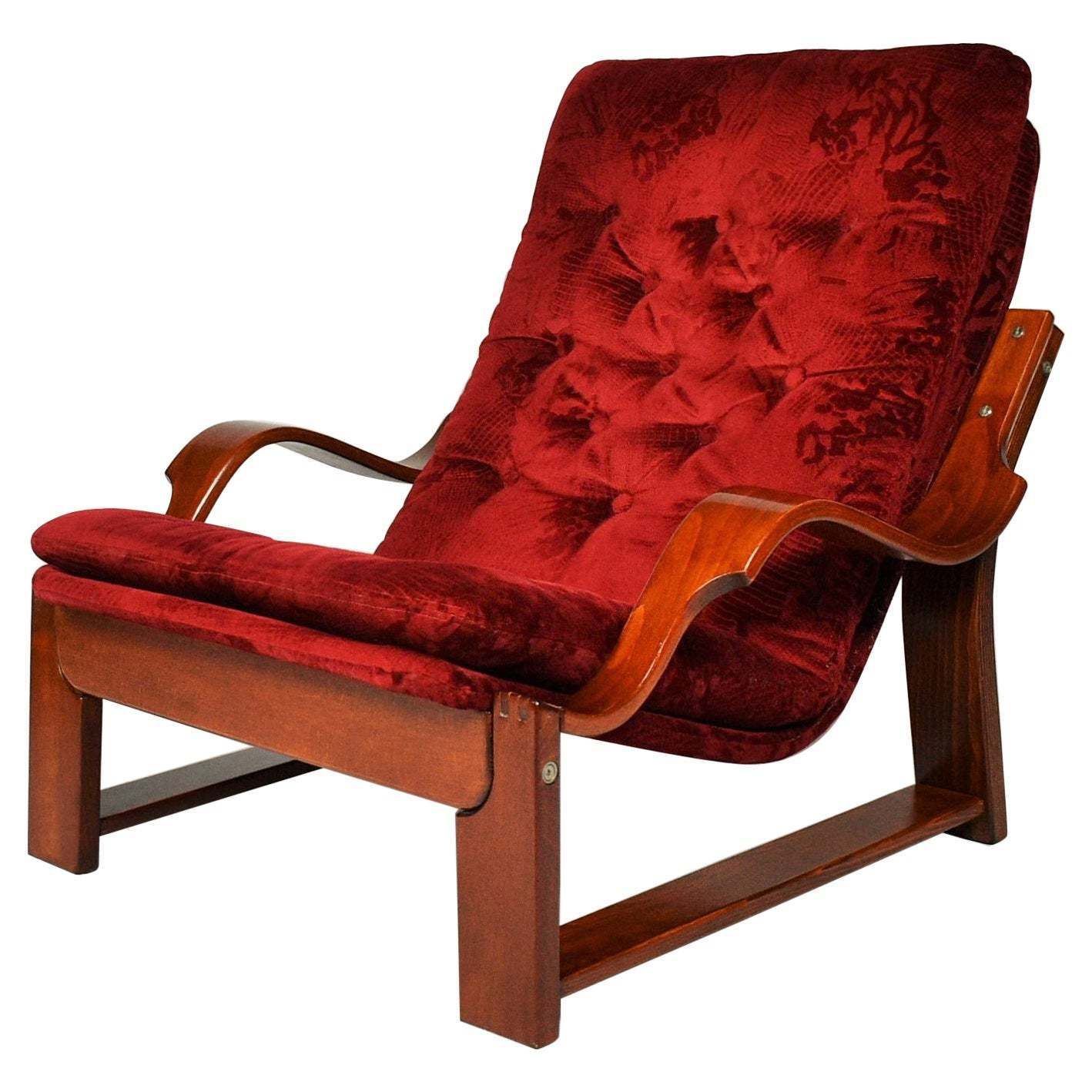 Scandinavian Set Of Armchair And Tabouret 1960s