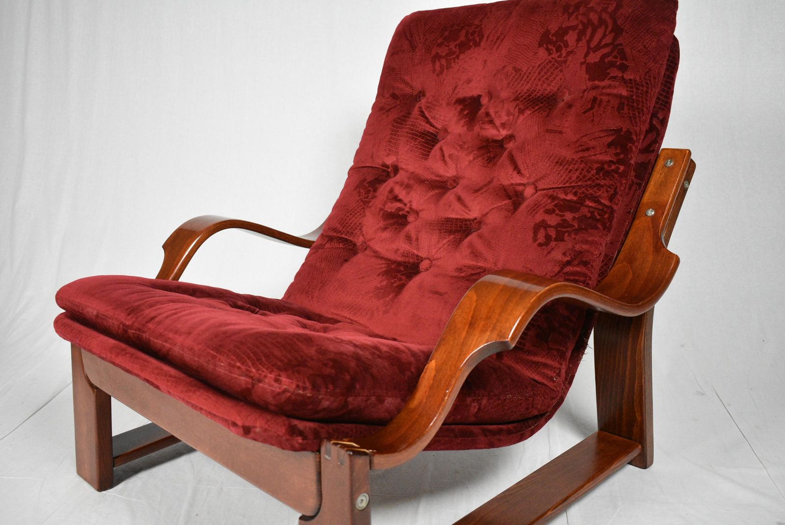 Scandinavian Set Of Armchair And Tabouret 1960s photo for sale