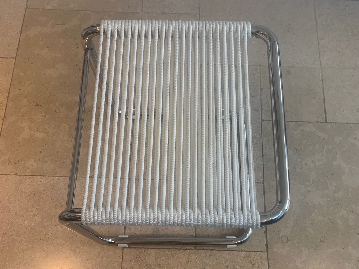 Vintage Chrome Stool By Knoll Bauhaus Style Designed By Andre Dupre 1970s photo vinterior