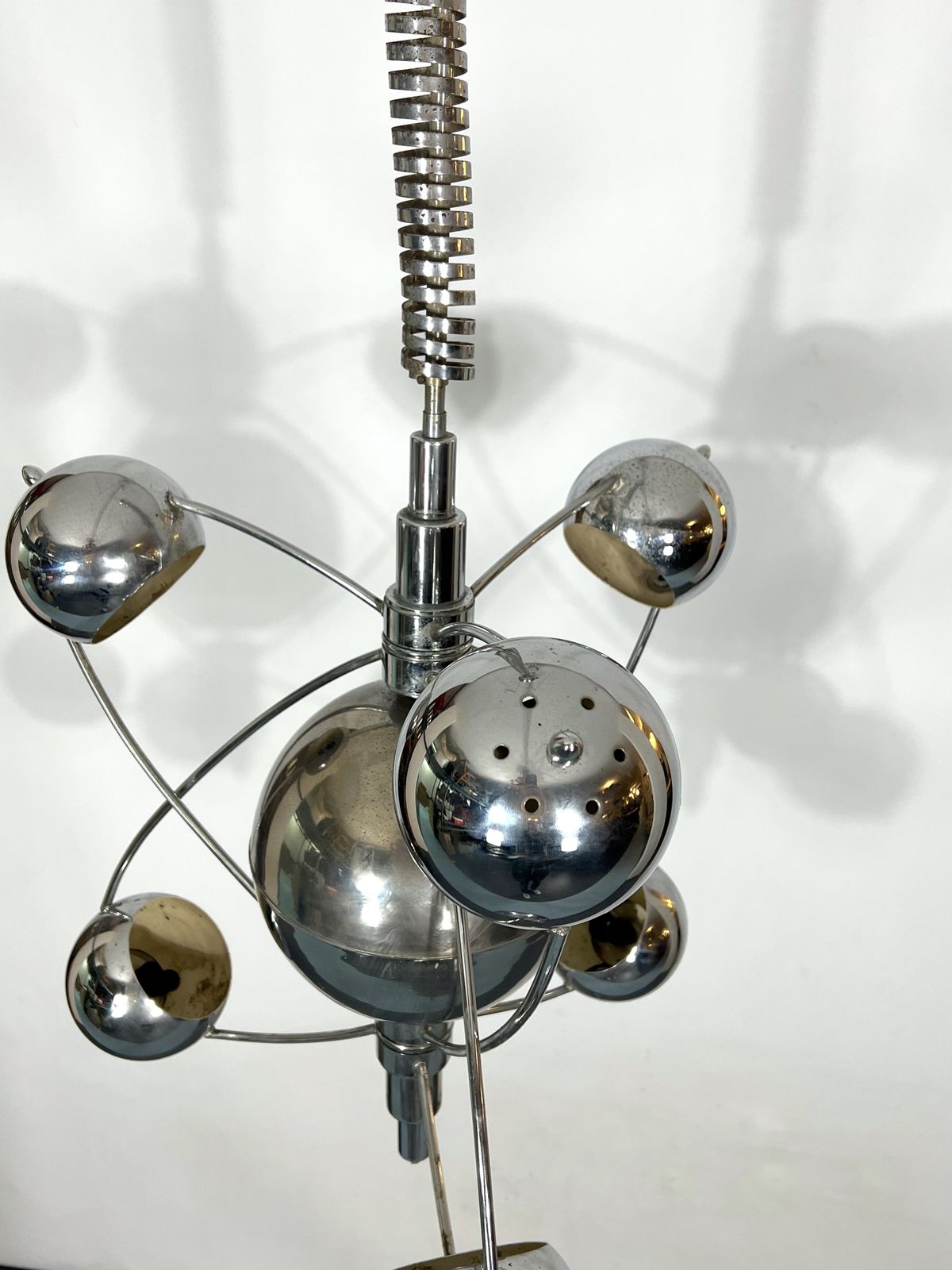 2267.2 Goffredo Reggiani, Satellite Chrome Chandelier From 60s photo