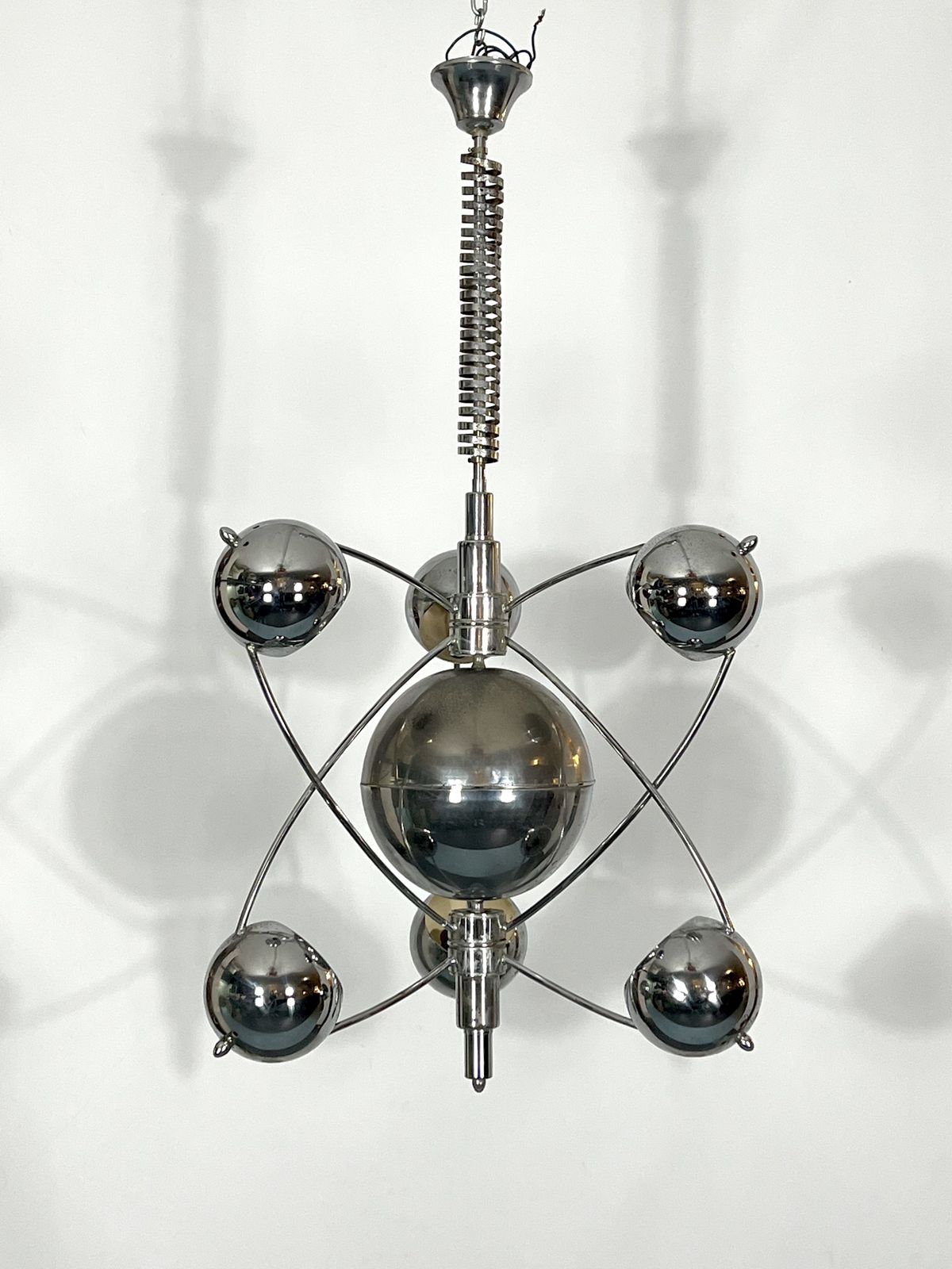 Goffredo Reggiani, Satellite Chrome Chandelier From 60s