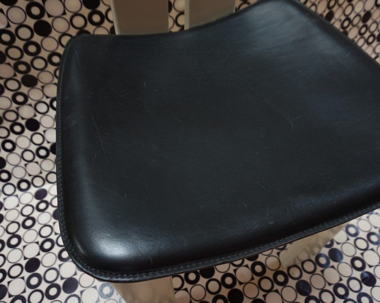 Black & White Italian Dining Chairs By Pietro Costantini For Ello, 1970s, Set Of 8 photo for sale