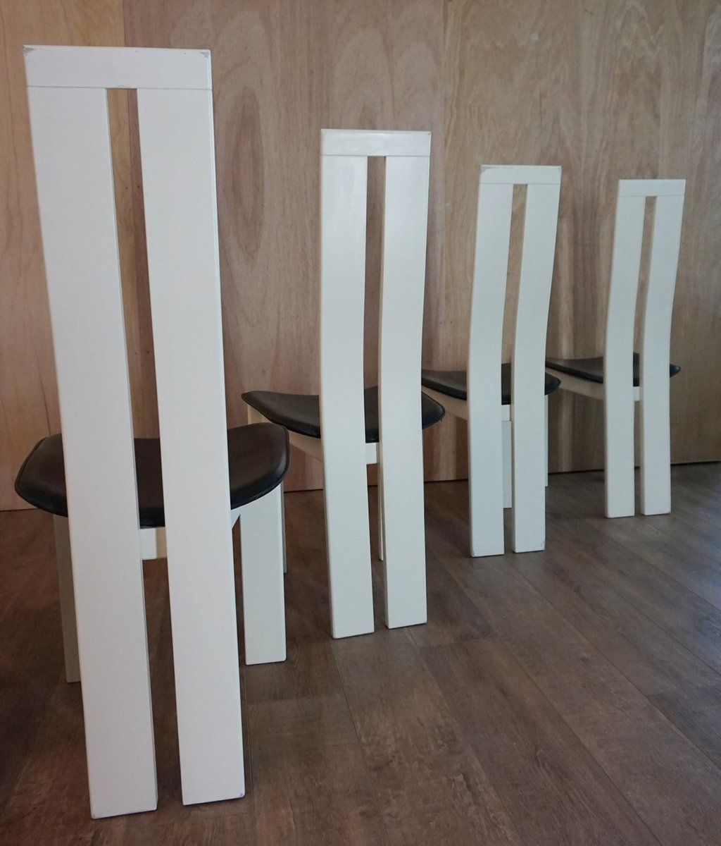 photo buy Black & White Italian Dining Chairs By Pietro Costantini For Ello, 1970s, Set Of 8