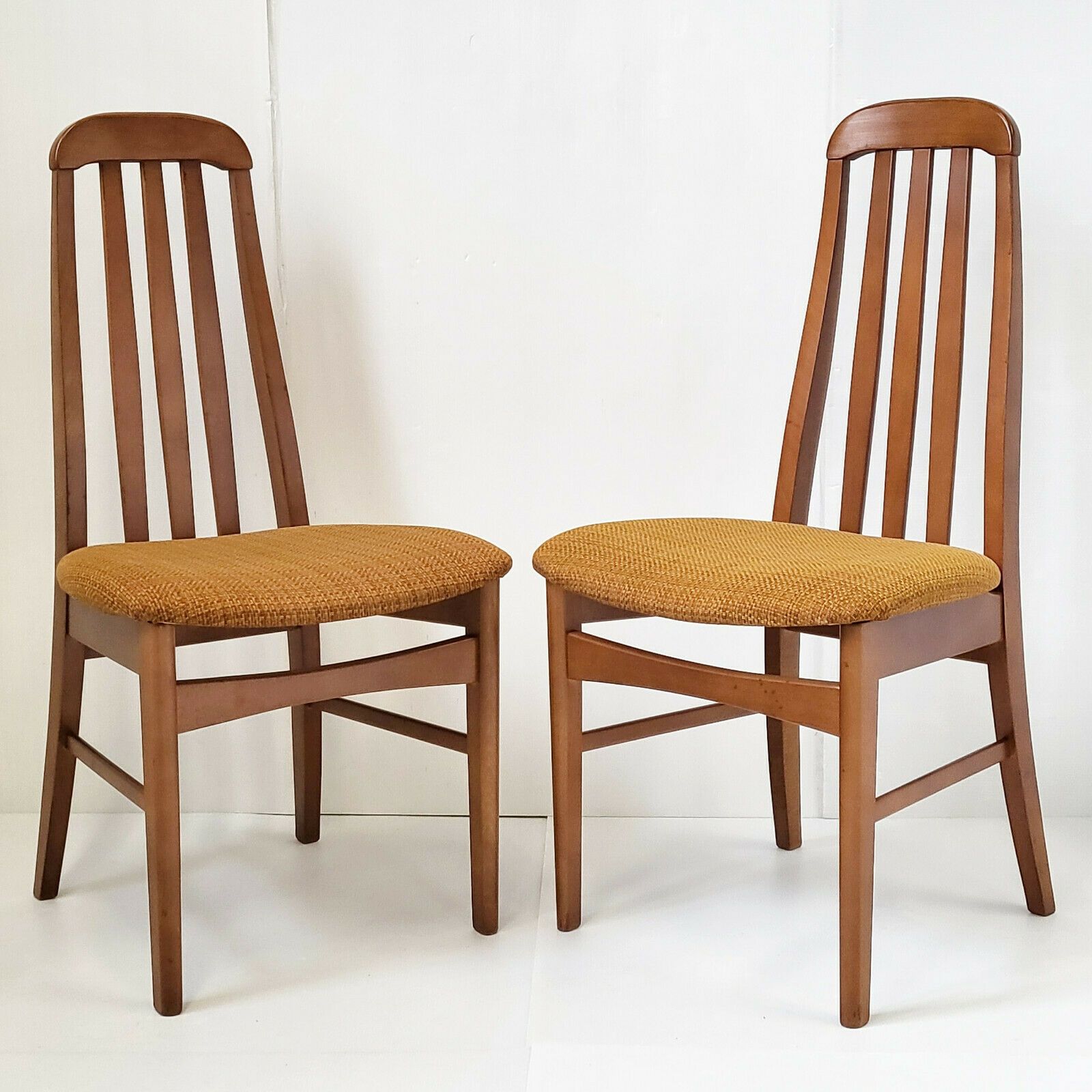 Suite De 4 Chaises Vintage 1970 Jentique 70s Style Scandinave En Tweed & Bois photo furniture