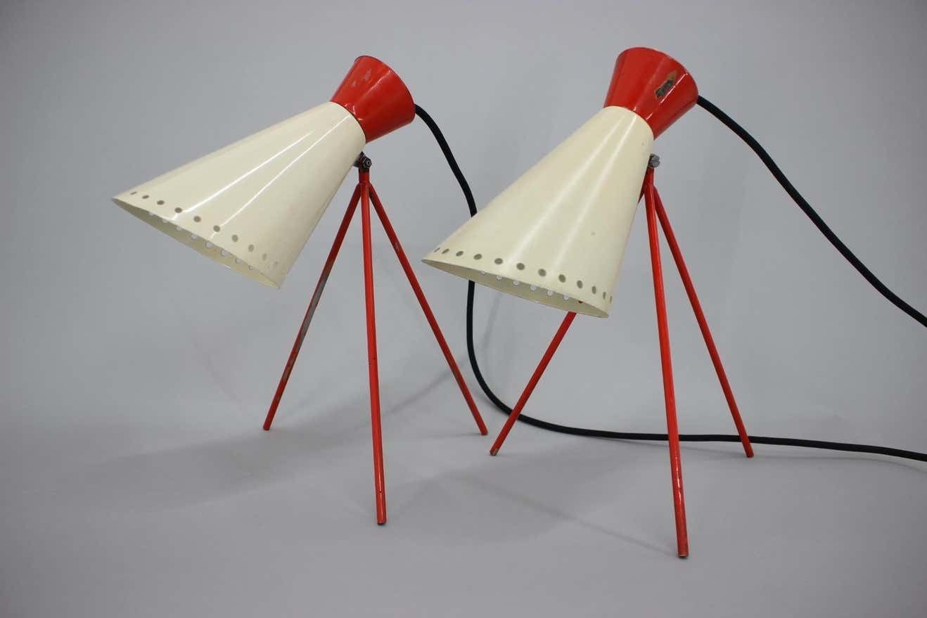Pair Of Mid Century Table Lamps Napako, 1960s photo buy