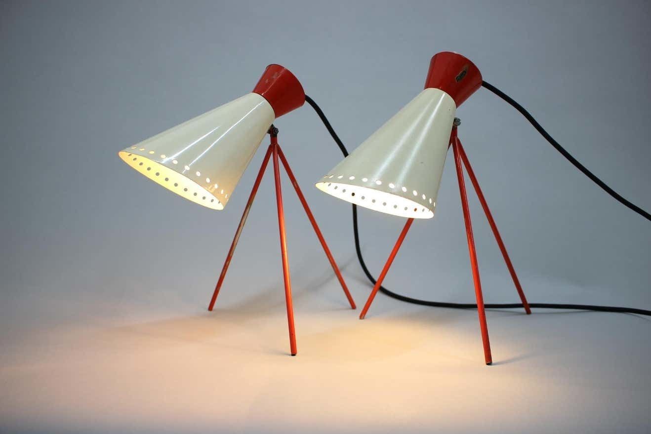 photo for sale Pair Of Mid Century Table Lamps Napako, 1960s