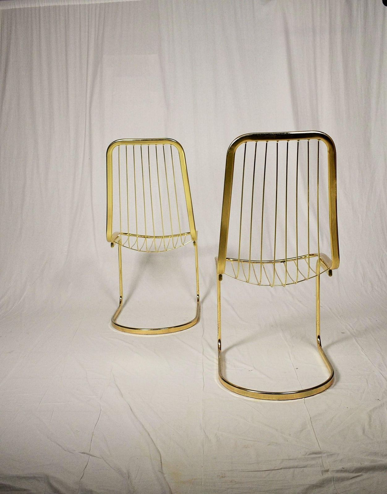 Pair Of Midcentury Design Chrome Chairs /Gastone Rinaldi, 1970s photo Furniture