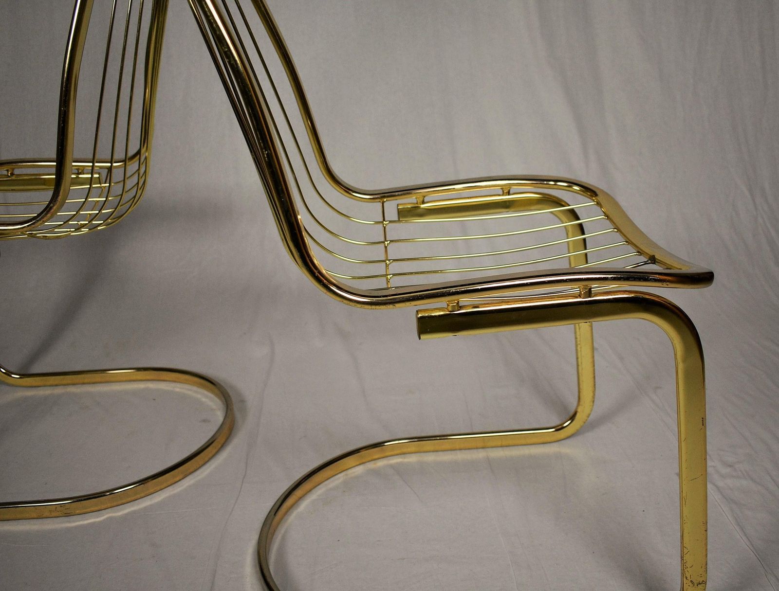 Furniture Pair Of Midcentury Design Chrome Chairs /Gastone Rinaldi, 1970s photo