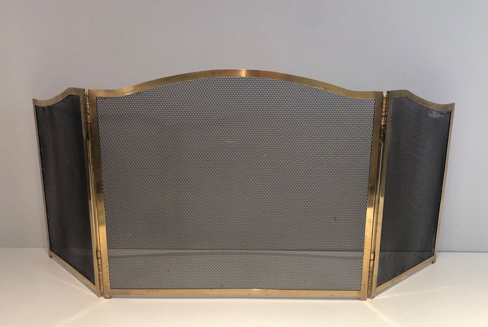 Brass Fireplace Screen, 1970s, Vintage