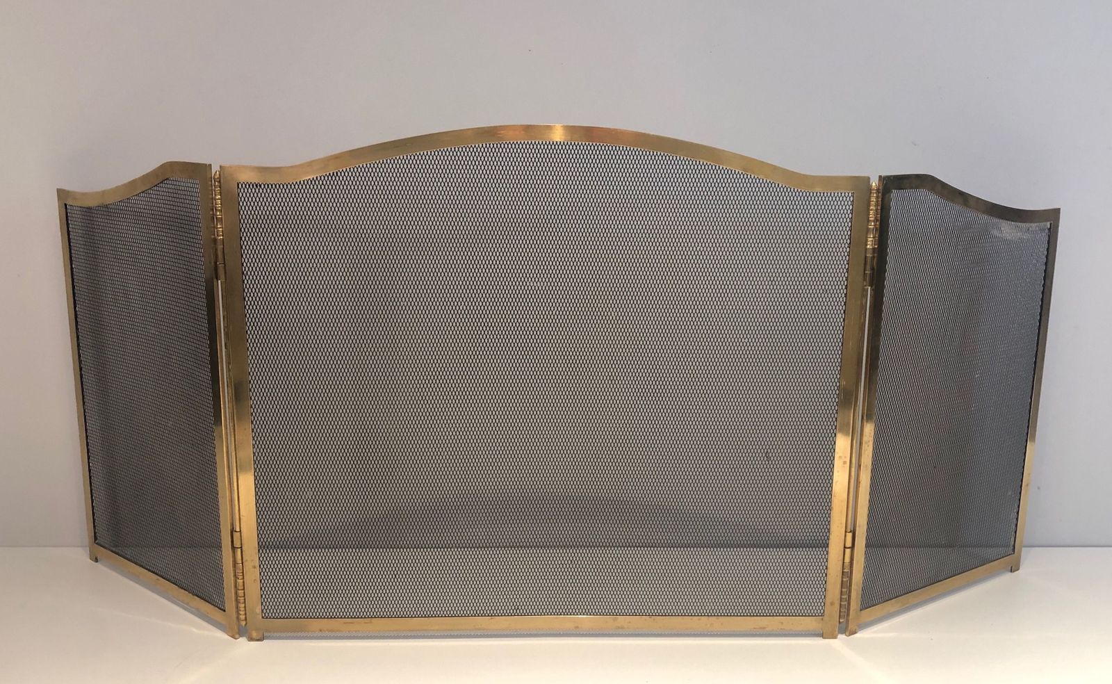 952.57 Brass Fireplace Screen, 1970s, Vintage photo